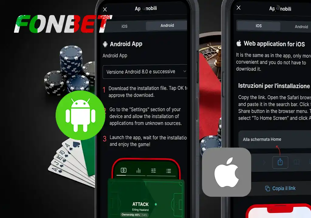 Fonbet app per scommesse sportive e casinò da mobile
