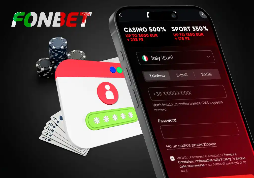 Registrazione e accesso all’account Fonbet Italy