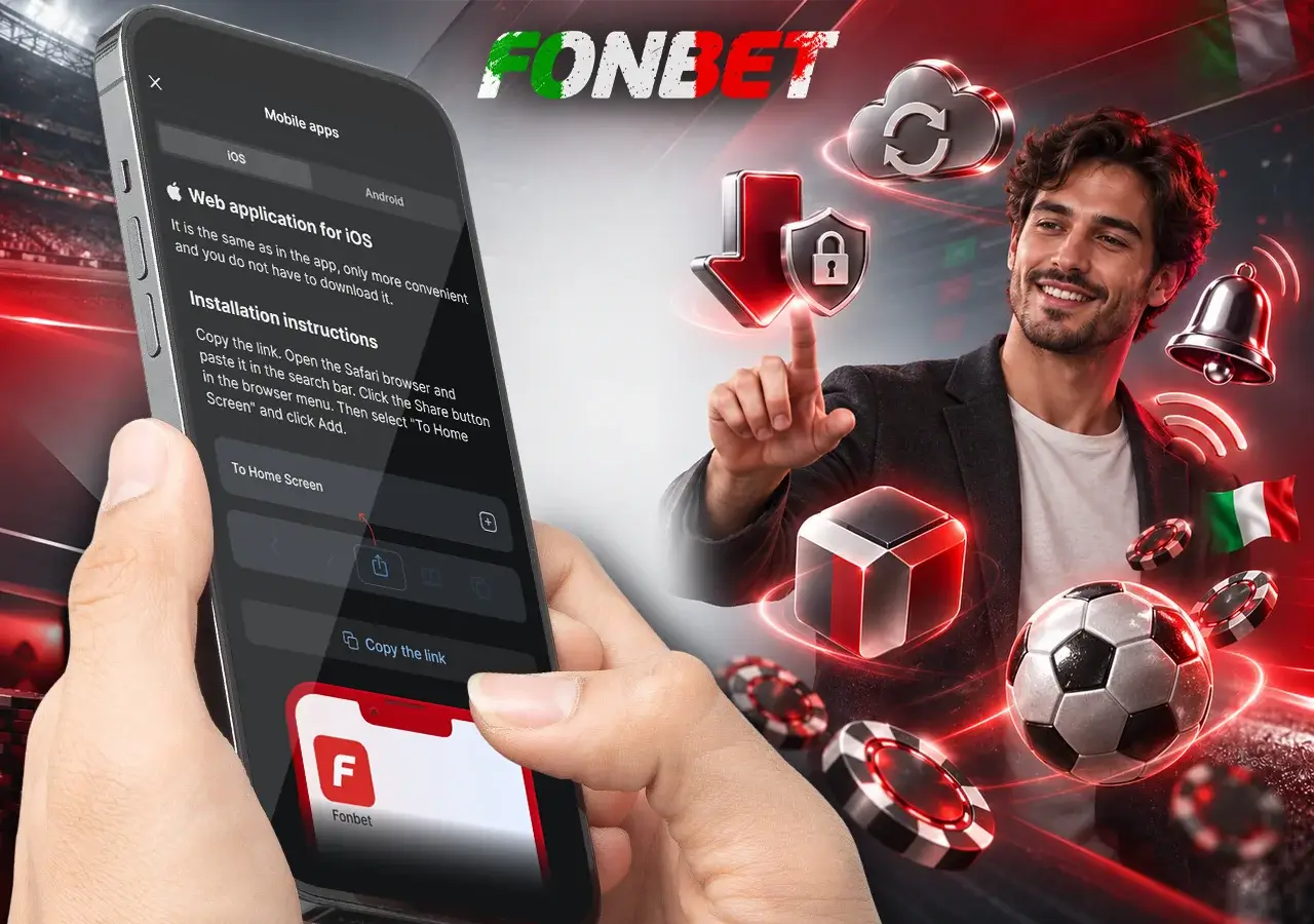Accesso mobile a sport e casinò tramite Android e iPhone su Fonbet